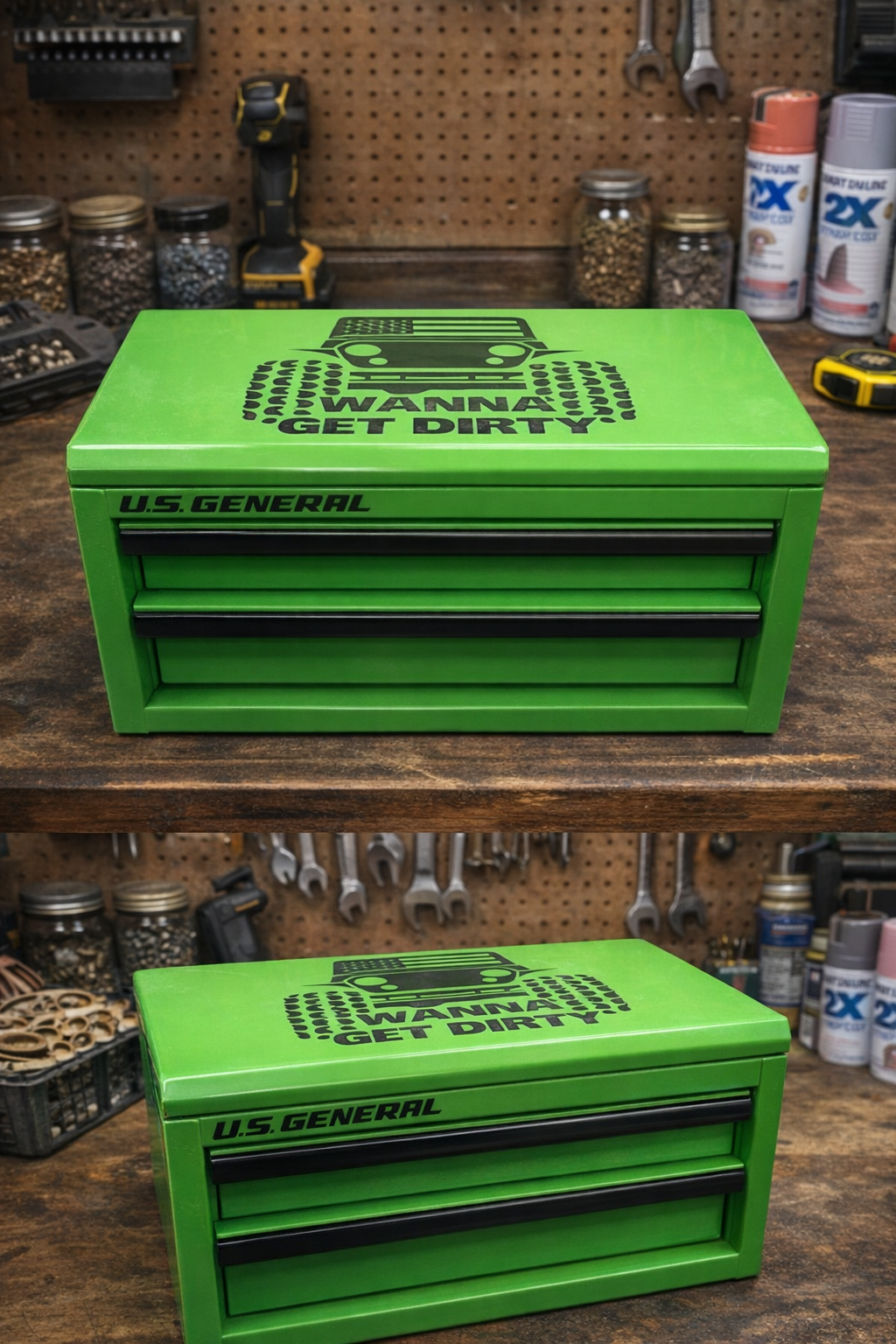 Engraved U.S. General Mini Tool Box – “Garage Grit” Limited Edition Series
