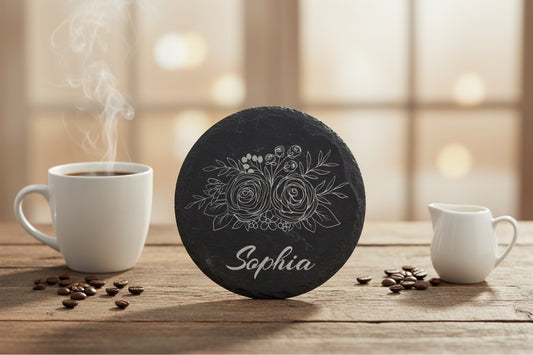 Personalized Engraved Slate Coaster
