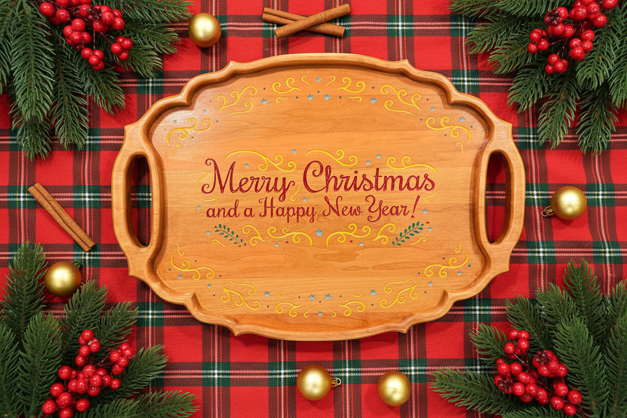 Christmas Wooden Serving Tray